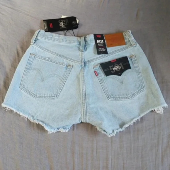 Levi's 501 Denim Shorts High Rise Button Fly Luxor - Picture 7 of 15